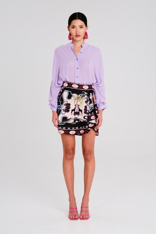 Peace And Chaos Sanctuary Wrap Μίνι Φούστα- Silky