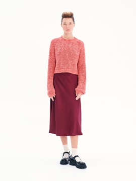 Picture of Ioanna Kourbela Midi Skirt with Waistband – Burst of Colour ( Bordeaux-Black)