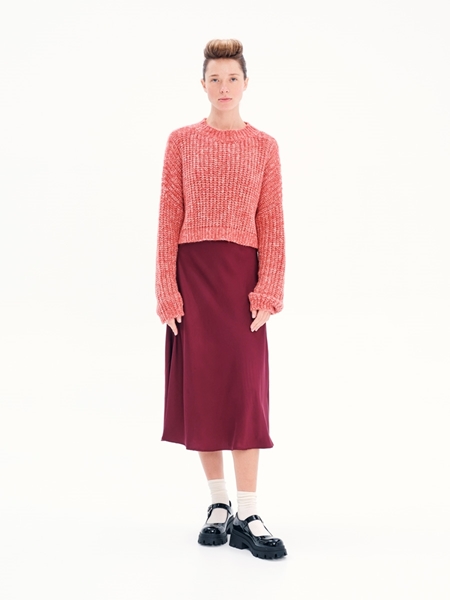 Picture of Ioanna Kourbela Midi Skirt with Waistband – Burst of Colour ( Bordeaux-Black)