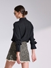 Picture of LIBELLOULA - Black and ecru boucle mini wrap skirt JOSEPH