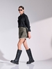 Picture of LIBELLOULA - Black and ecru boucle mini wrap skirt JOSEPH