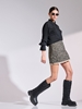 Picture of LIBELLOULA - Black and ecru boucle mini wrap skirt JOSEPH