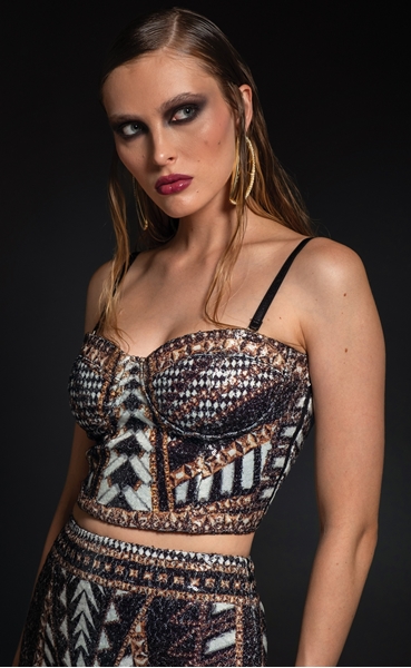 Picture of Peace And Chaos  Eternal Turtleneck Top - Sequin 