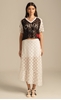 Picture of Peace And Chaos Lace Flower Maxi Skirt (White/Black)