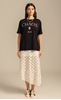 Picture of Peace And Chaos Lace Flower Maxi Skirt (White/Black)