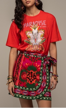 Picture of Peace And Chaos  Rapture  Wrap Mini Skirt 