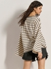 Picture of LIBELLOULA  - Μπλούζα off-white με ρίγες σε άνετη γραμμή με φαρδιά μανίκια BIANCA