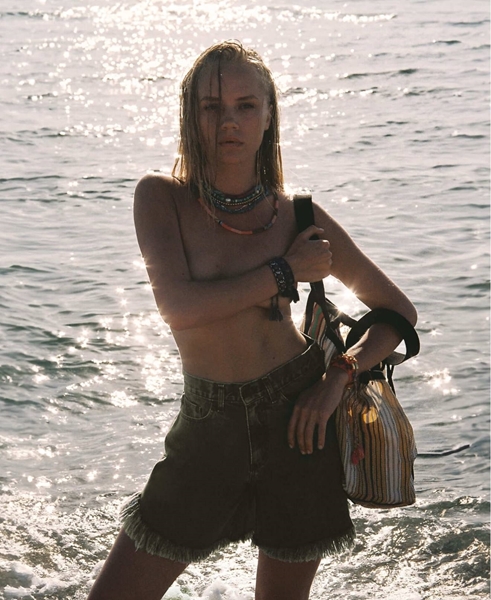 Picture of Sac & Co Domna  Denim Σορτς (Χακί)