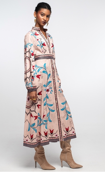 Picture of Peace And Chaos Tulip Shirt  Dress - Jacquard
