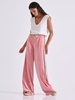 Picture of LIBELLOULA -  Pink velvet sweatpants with side tape PHYLLIS