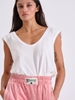Picture of LIBELLOULA -  Pink velvet sweatpants with side tape PHYLLIS