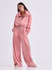 Picture of LIBELLOULA -  Pink velvet sweatpants with side tape PHYLLIS