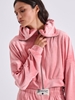 Picture of LIBELLOULA -  Pink velvet sweatpants with side tape PHYLLIS
