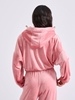 Picture of LIBELLOULA -  Pink velvet sweatpants with side tape PHYLLIS