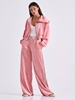 Picture of LIBELLOULA -  Pink velvet sweatpants with side tape PHYLLIS