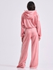 Picture of LIBELLOULA -  Pink velvet sweatpants with side tape PHYLLIS