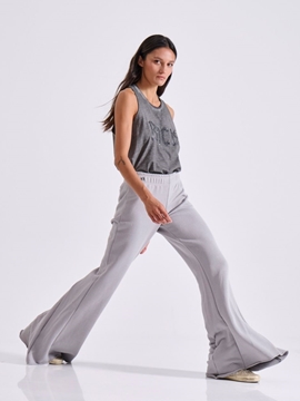 Picture of LIBELLOULA -  Grey flared sweatpants decorated with metal LB MILLER