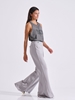 Picture of LIBELLOULA -  Grey flared sweatpants decorated with metal LB MILLER