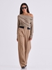 Picture of LIBELLOULA  -  Beige high waisted pants with waist band ROWAN