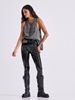 Picture of LIBELLOULA  - Black vinyl leggings with metal zippers IRIS