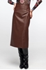 Picture of Peace And Chaos Liquorice Midi Skirt - Eco Leather (Brown) 