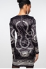 Picture of Peace And Chaos Philosophy Bodycon Dress - Velvet