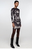 Picture of Peace And Chaos Philosophy Bodycon Dress - Velvet