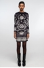 Picture of Peace And Chaos Philosophy Bodycon Dress - Velvet